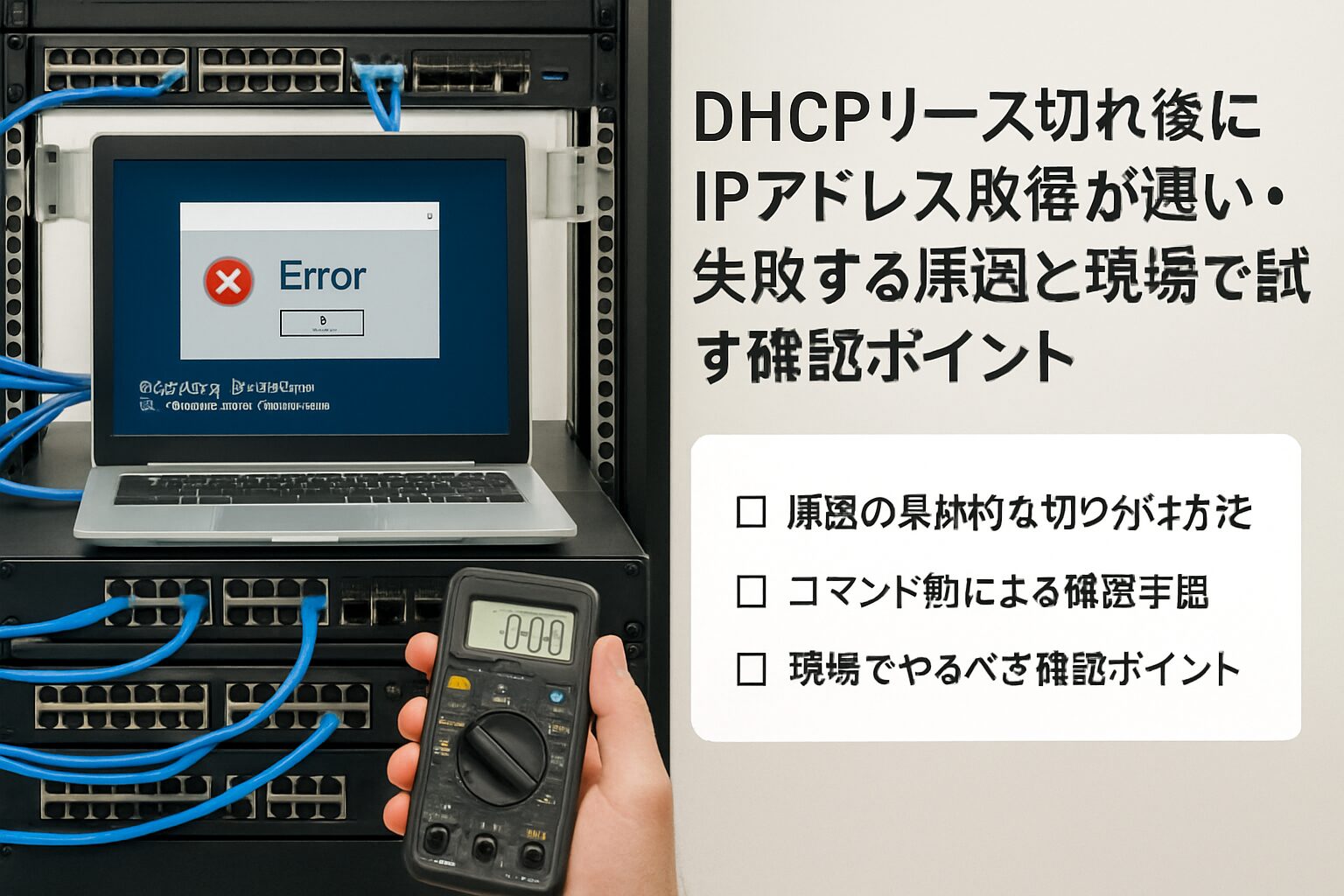 ネットワーク機器とDHCPリースのイメージ