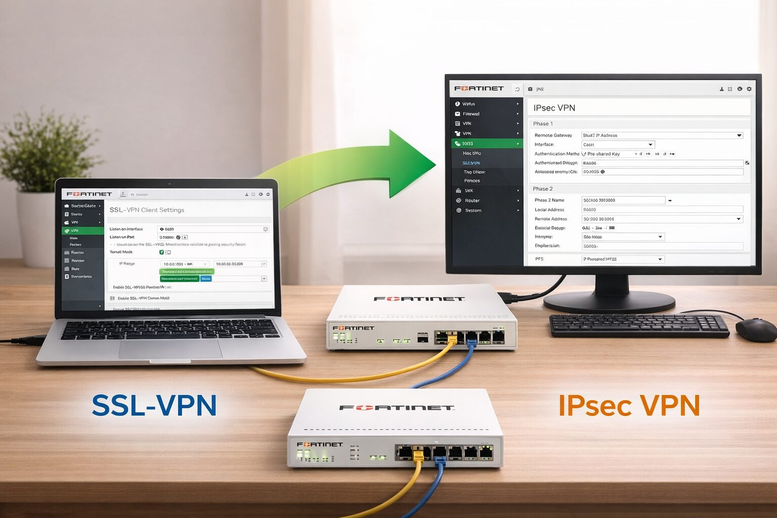 FortiGate SSL-VPNからIPsec VPNへの移行手順