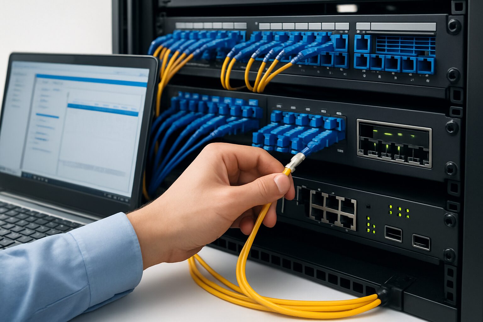 光パッチ作業の様子