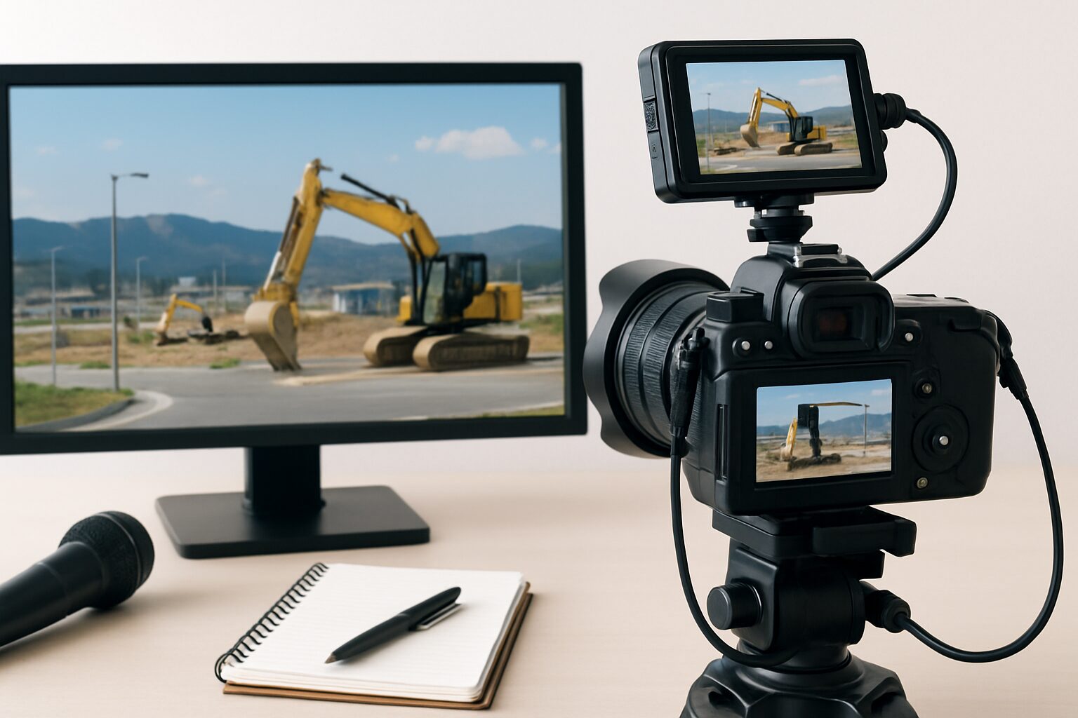 陸前高田の復興現場でカメラを持つジャーナリストの写真