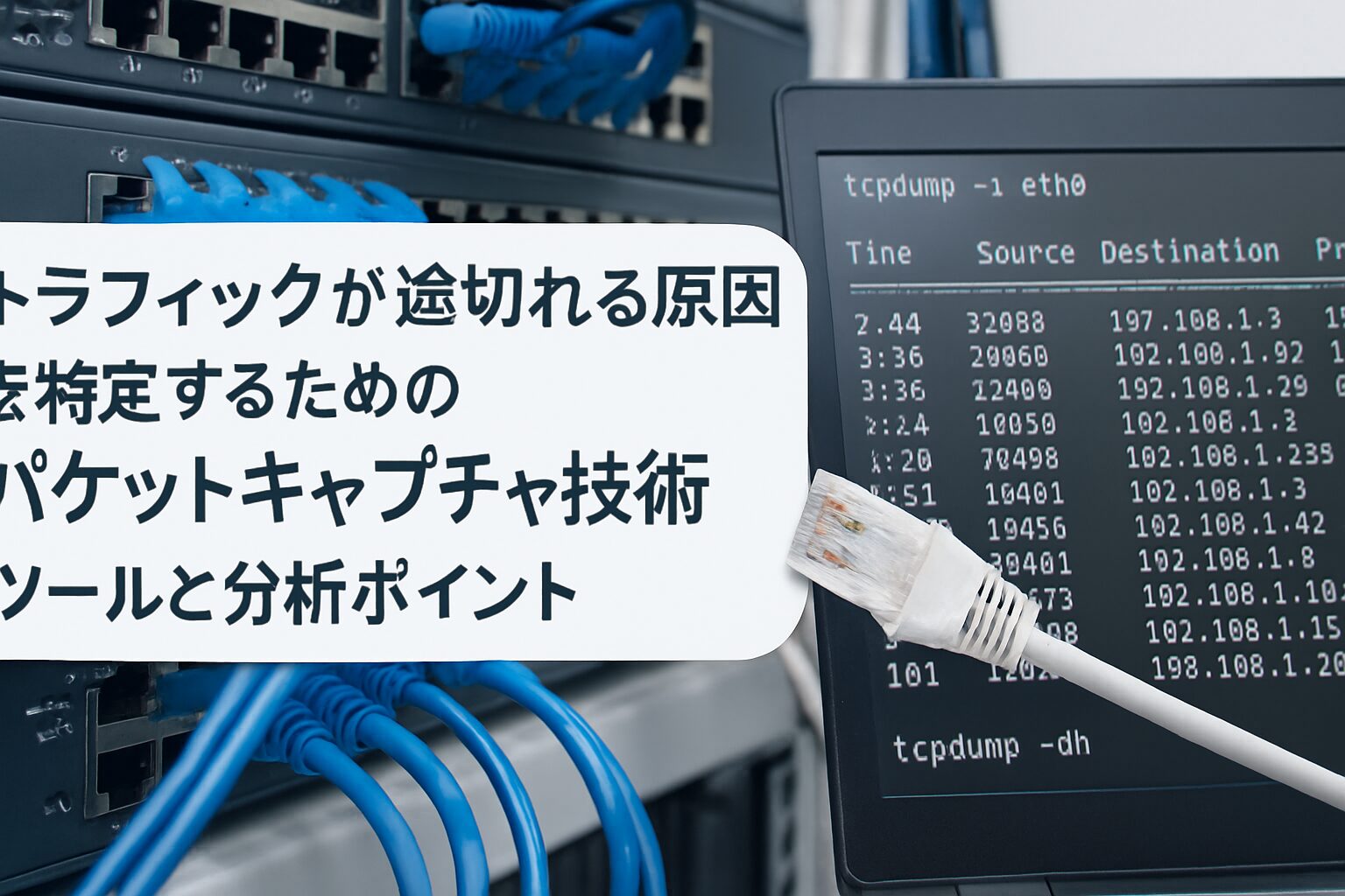 パケットキャプチャによるトラフィックの分析